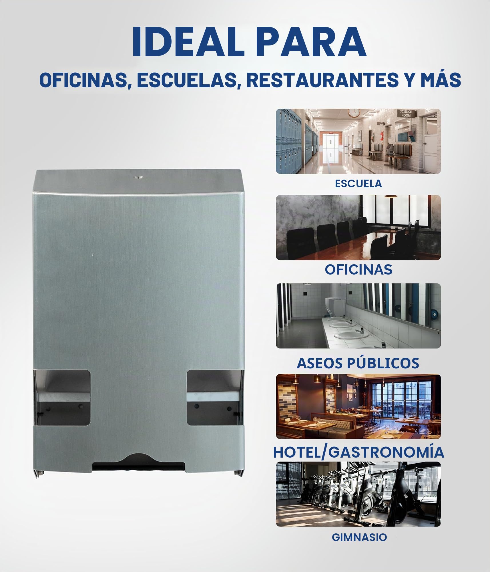 Dispensador de doble y trío con sellos y toallas, almacenamiento perfecto para oficina, gastronomía y aseo, elegante e higiénico, fabricado en Europa