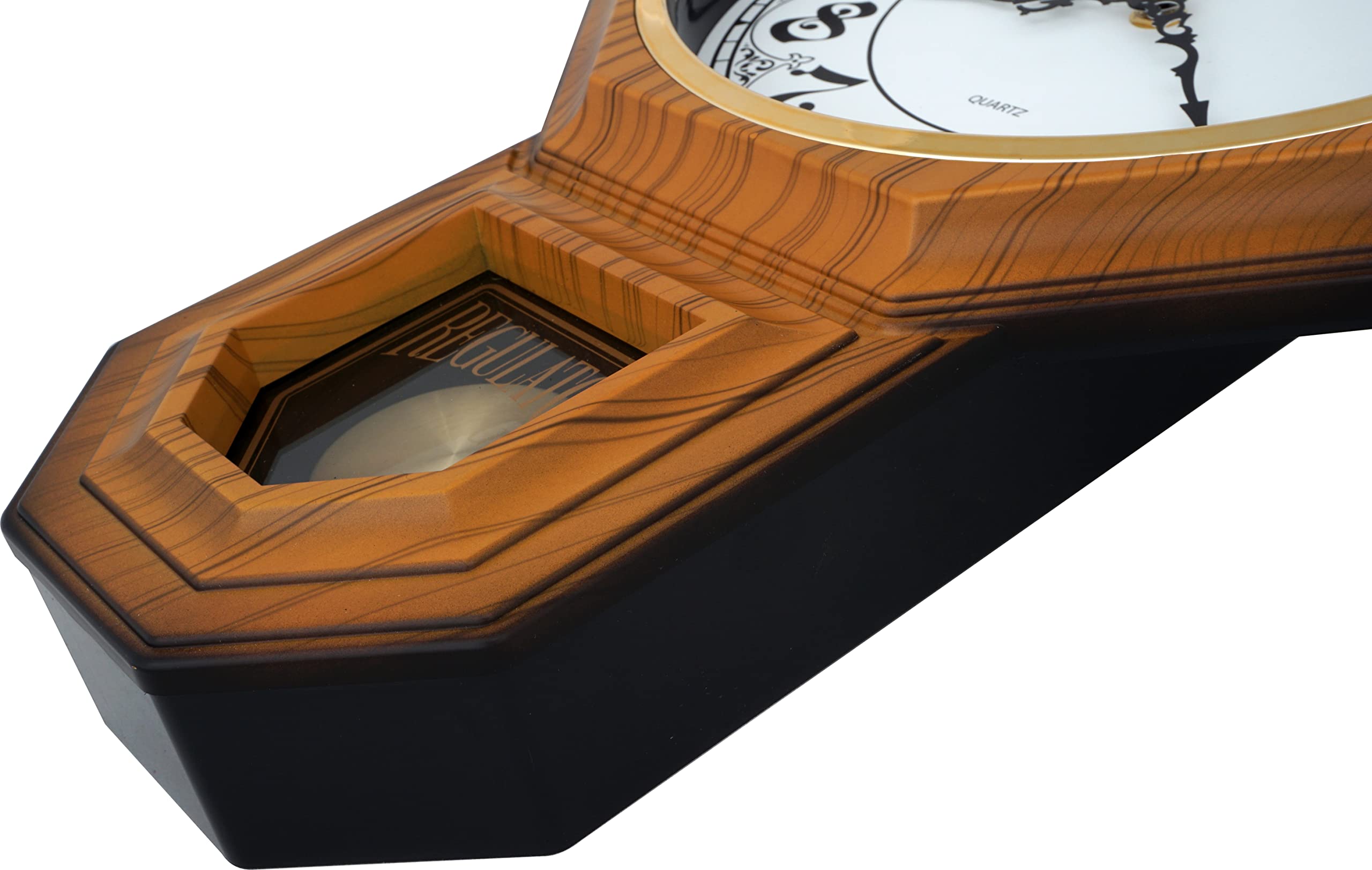 Reloj de pared tradicional con péndulo árabe vintage para casa escolar con melodía de Westminster (grano de madera ligero AV-LW)