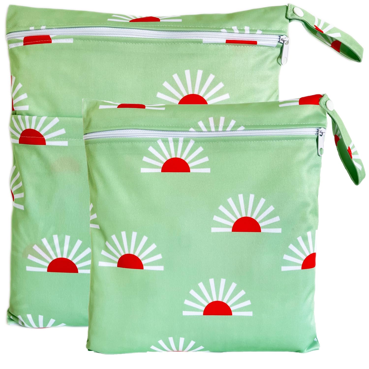TRASUN Wetbag Nursery Wet Bag Nappy Bags Swimming Equipment Wet and Dry Changing Bag Pack of 2, sun, 2er-Pack, Pack sack — image 1