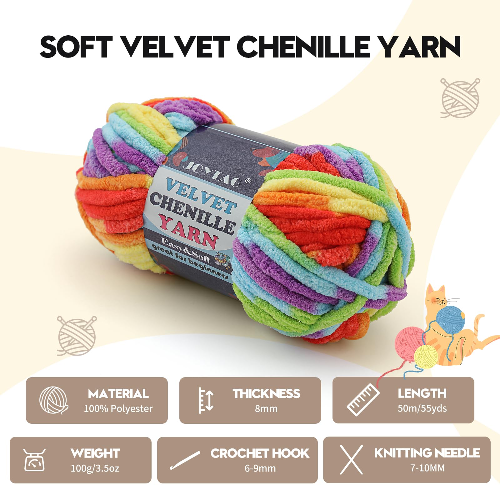 2 Pack Chunky Chenille Yarn for Crocheting and Knitting Beginners,Thick Bulky Plush Fluffy Velvet Soft Baby Blanket Crochet Chenille Yarn for Crocheting Blankets/Amigurumi/DIY Crafts(Camouflage - 3