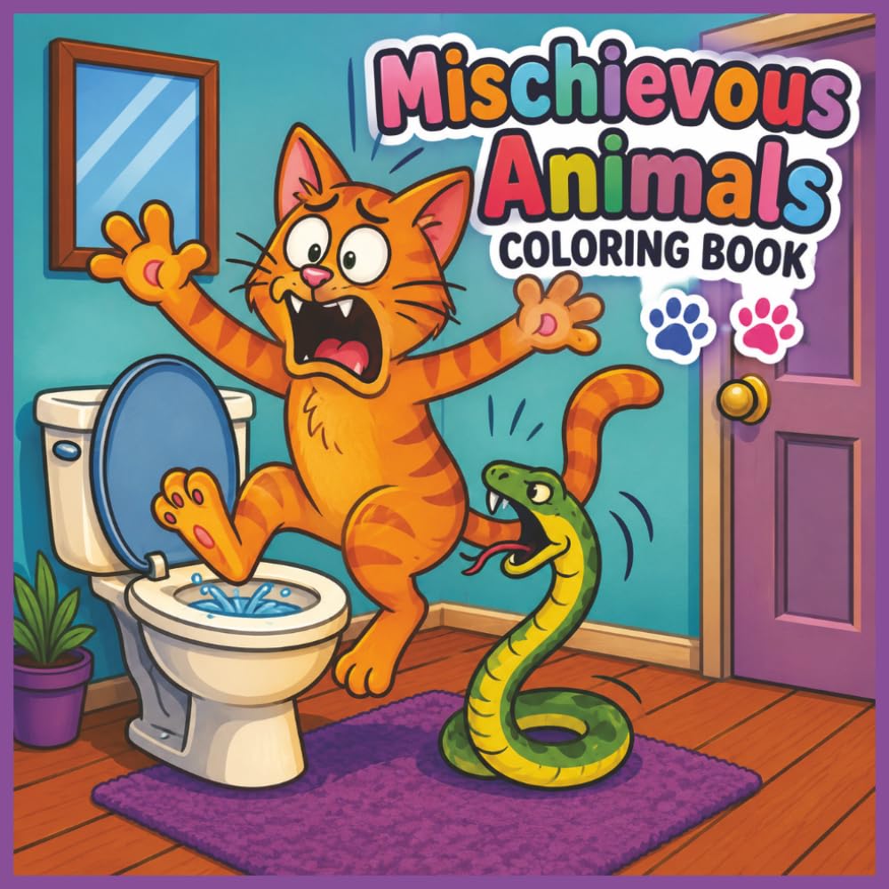 Mischievous Animal Coloring Book