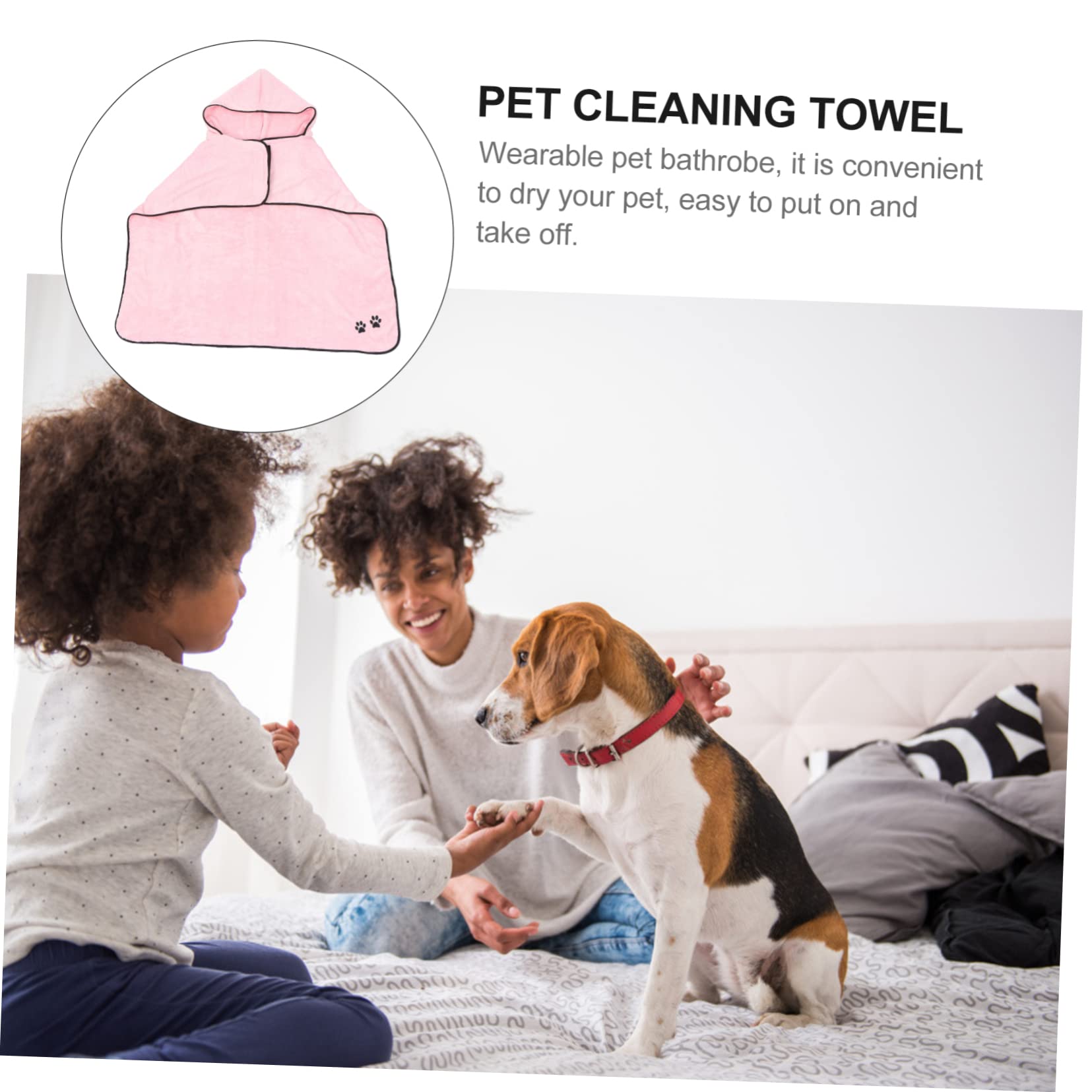 YARNOW Lot De 2 Peignoirs Super Absorbants pour Animaux De Compagnie Serviette De Bain pour Chien Et Chiot