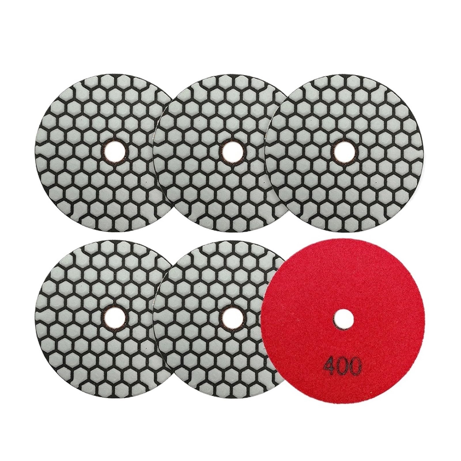 Set di 6 Dischi abrasivi for lucidatura a Secco for Marmo, Granito, Ceramica, Pietra e smerigliatrici angolari, Diametro 100 mm, 4 Pollici(6pcs Grit 1500)
