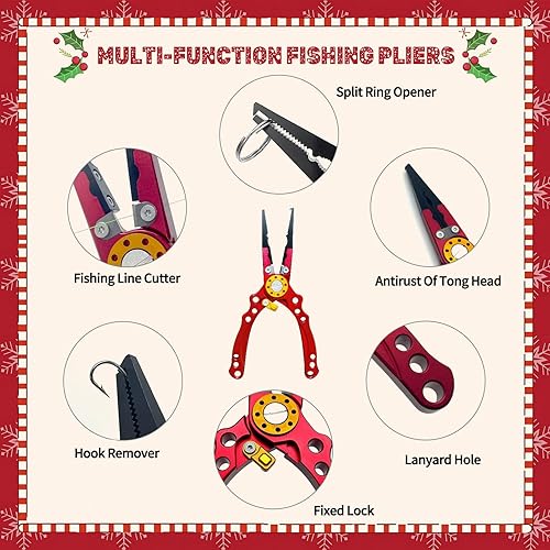 Miniatura 2 de XBLACK Kit de herramientas de pesca, alicates de pesca, pinza de pescado, báscula de pesca, herramientas de agarre de pescado, equipo de pesca