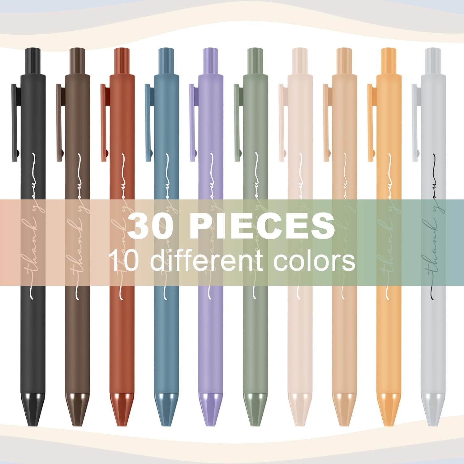 30pcs Thank You Pens Bulk Cute Multicolor Ballpoint Pen for Server Employee Appreciation Gifts for Wedding Guest Teacher Coworker Office Staff Team Nurse Baby Shower Party Supplies (Bright Colors) thumbnail