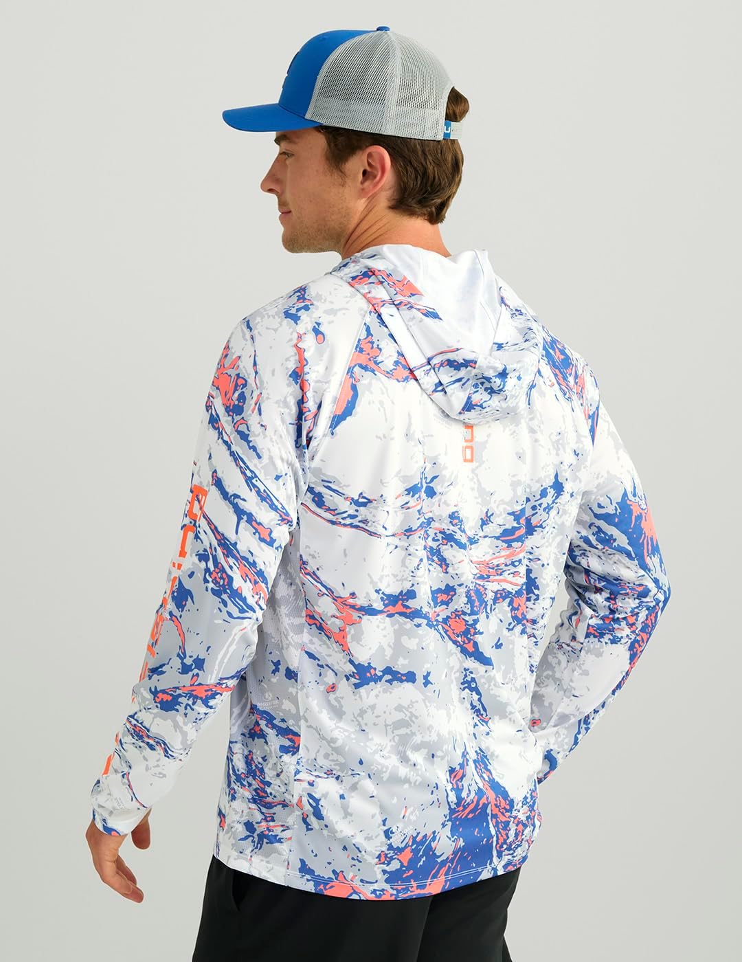 HUK Men's Pursuit Pattern Crew Sleeve, Performance Shirt