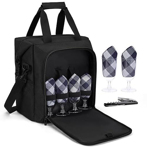 ALLCAMP 6 Bottle Wine Gift Bag - Insulated Tote Cooler,