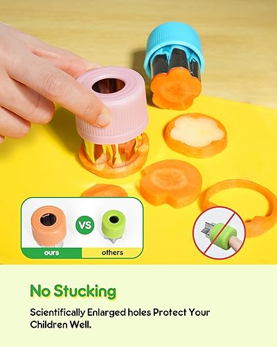Miniatura 3 de Juego de 26 cuchillos para niños, herramientas de cocina Montessori para cocina real de niños pequeños, juego de cuchillos sin BPA, incluye