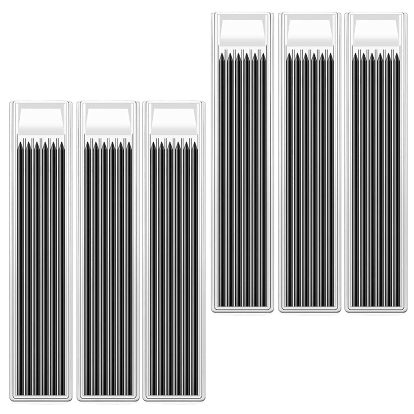 36Pcs/6 Box 2.8 mm Pencil Refills for Tracer Carpenter Mark Pencils Solid Deep Hole Pencil Lead Replacement for Builders Work