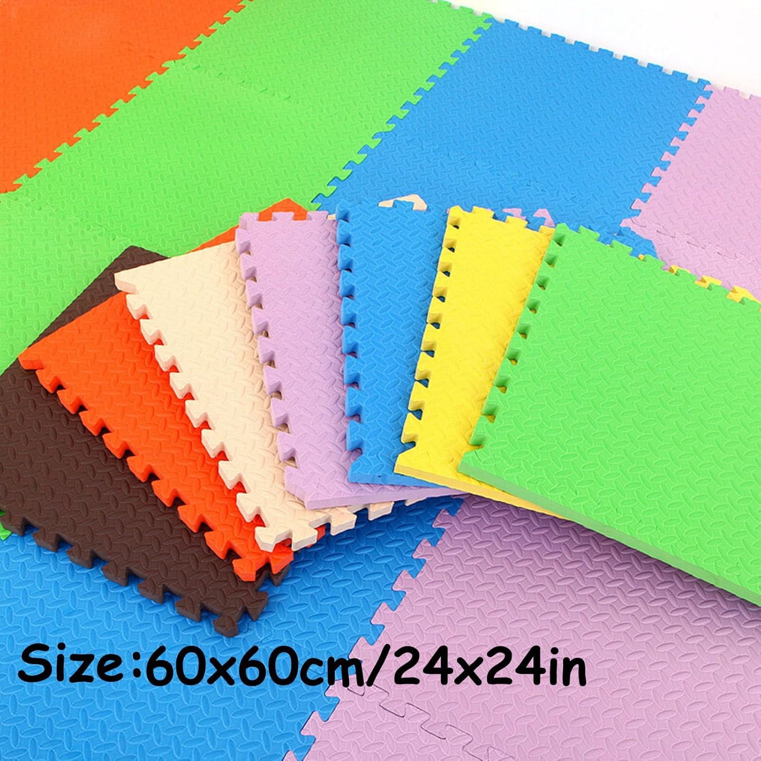 1 cal bardzo gruba piankowa mata podłogowa z 5 elementami 24x24 cale kwadratowe puzzle piankowe z krawędziami(Purple+pink)