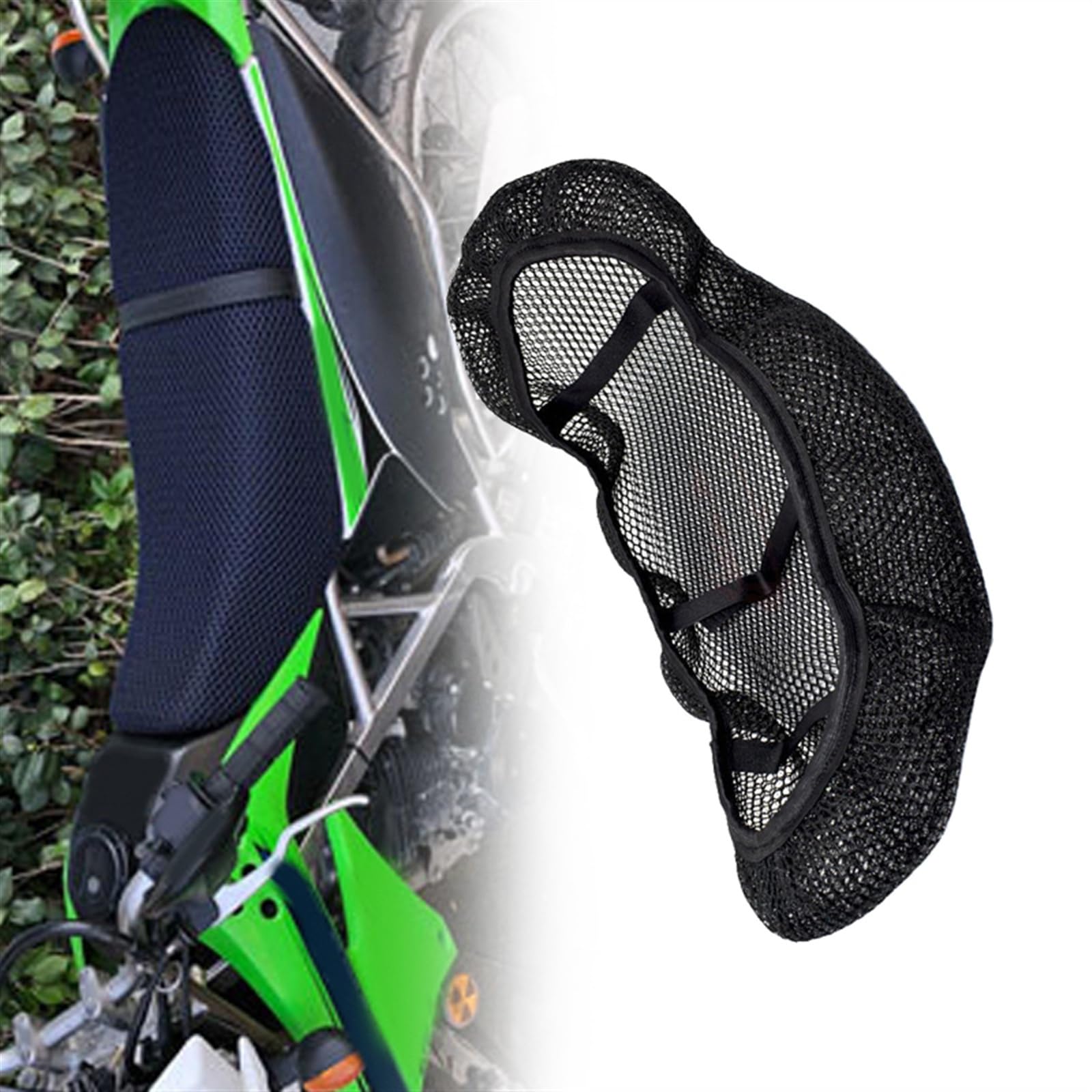 Housse de siège Kawasaki KLX150 respirante en maille 3D contre la chaleur pour moto tout-terrain