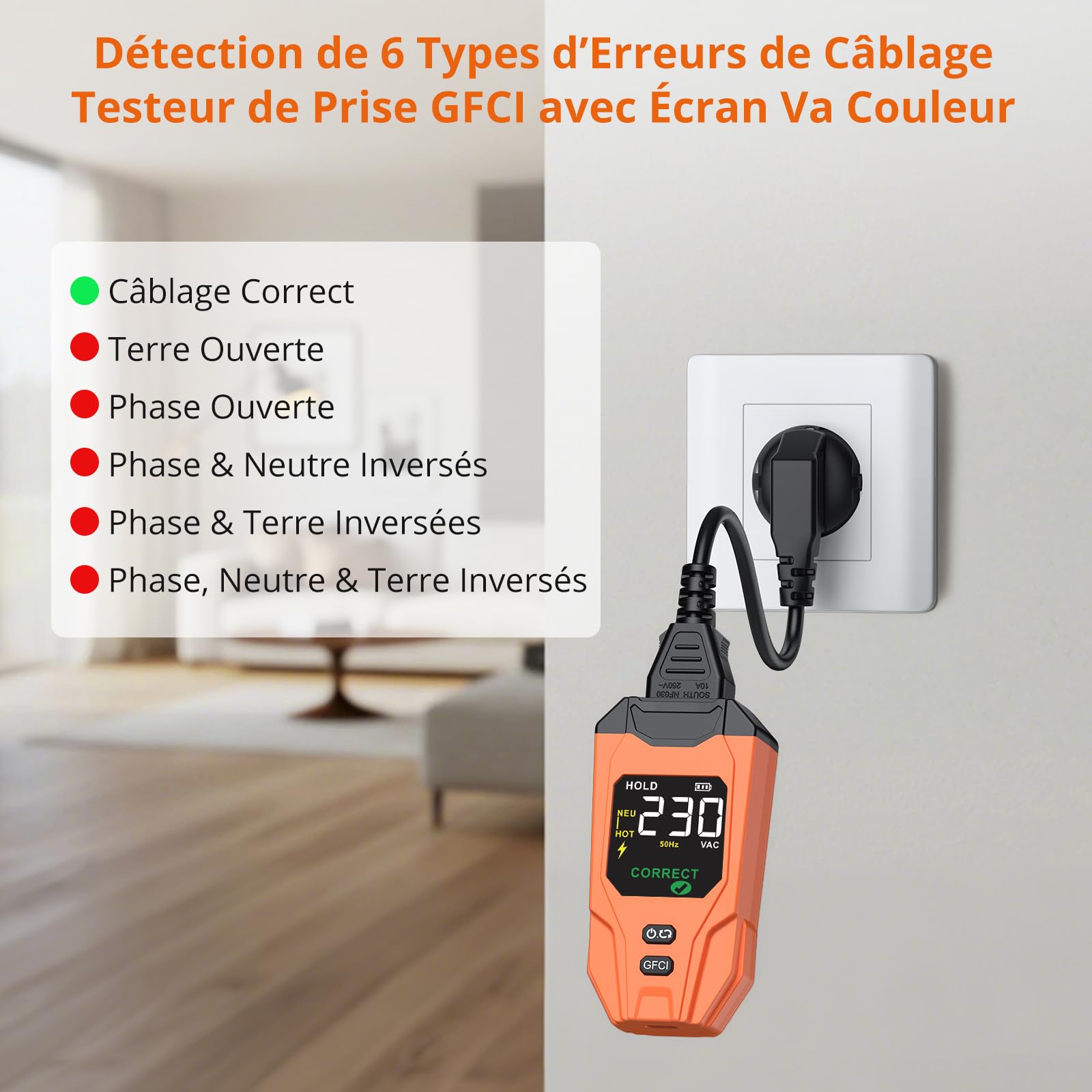 Proster Localisateur de Disjoncteur avec Testeur de Prise RCD - Détecteur de Circuit Electrique avec Écran LCD Couleur, NCV - Emetteur Récepteur pour Recherche de Disjoncteur, Maison, Bureau