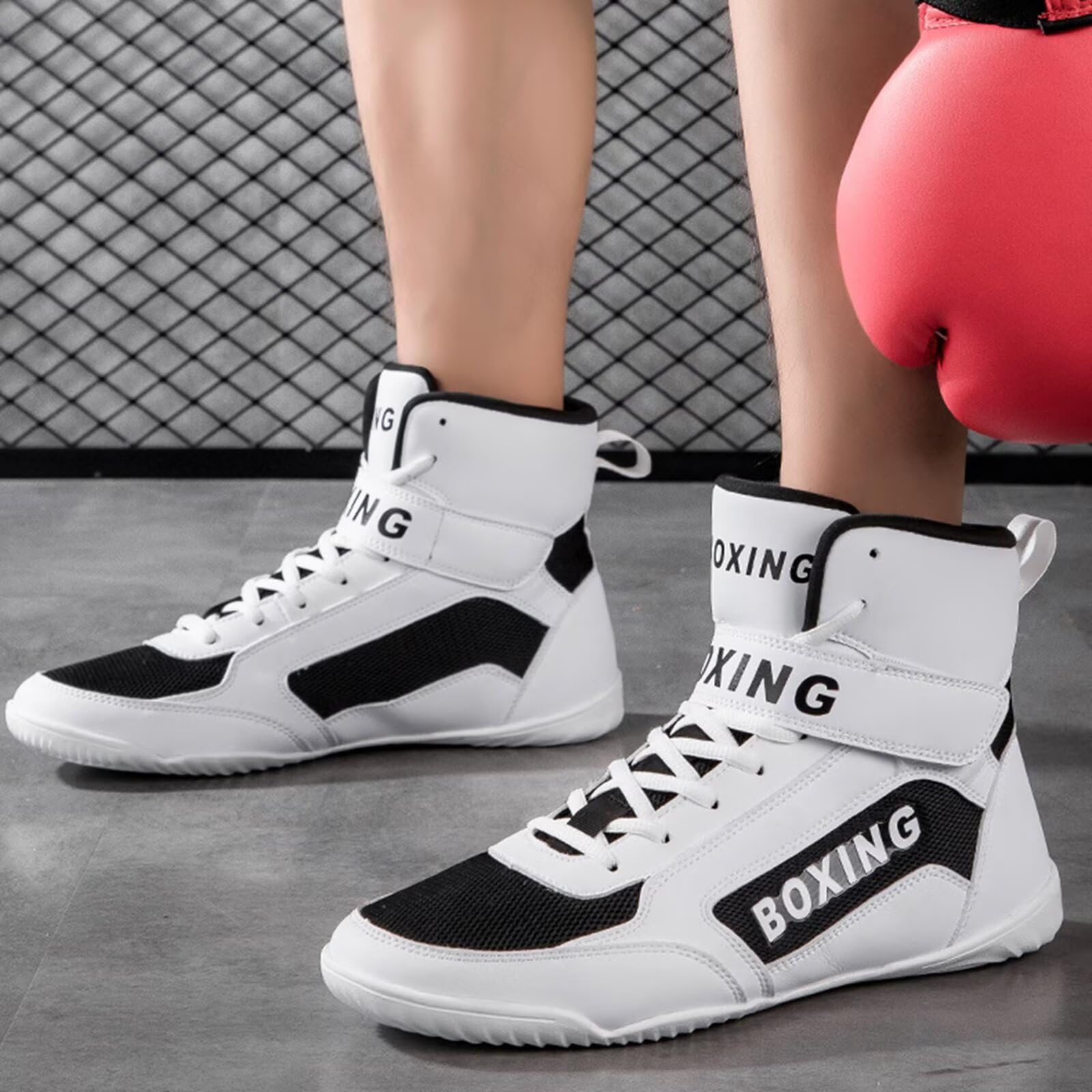 Scarpe da Wrestling e Boxe da Donna e Uomo - Scarpe Boxe alla Moda, Sneakers Alte per Sollevamento Pesi, Fitness, Comode Bodybuilding