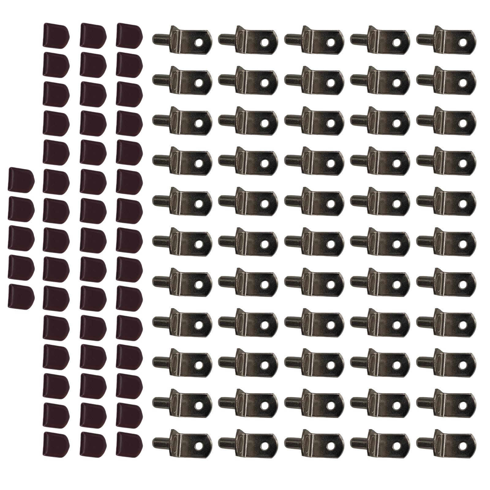 Carotoe A 50Pcs Shelf Pins With Rubber Sleeve Hole Punches Shelf Pins Brackets Stoppers For Wooden Shelves Home Hardware L Shaped Metal Peg