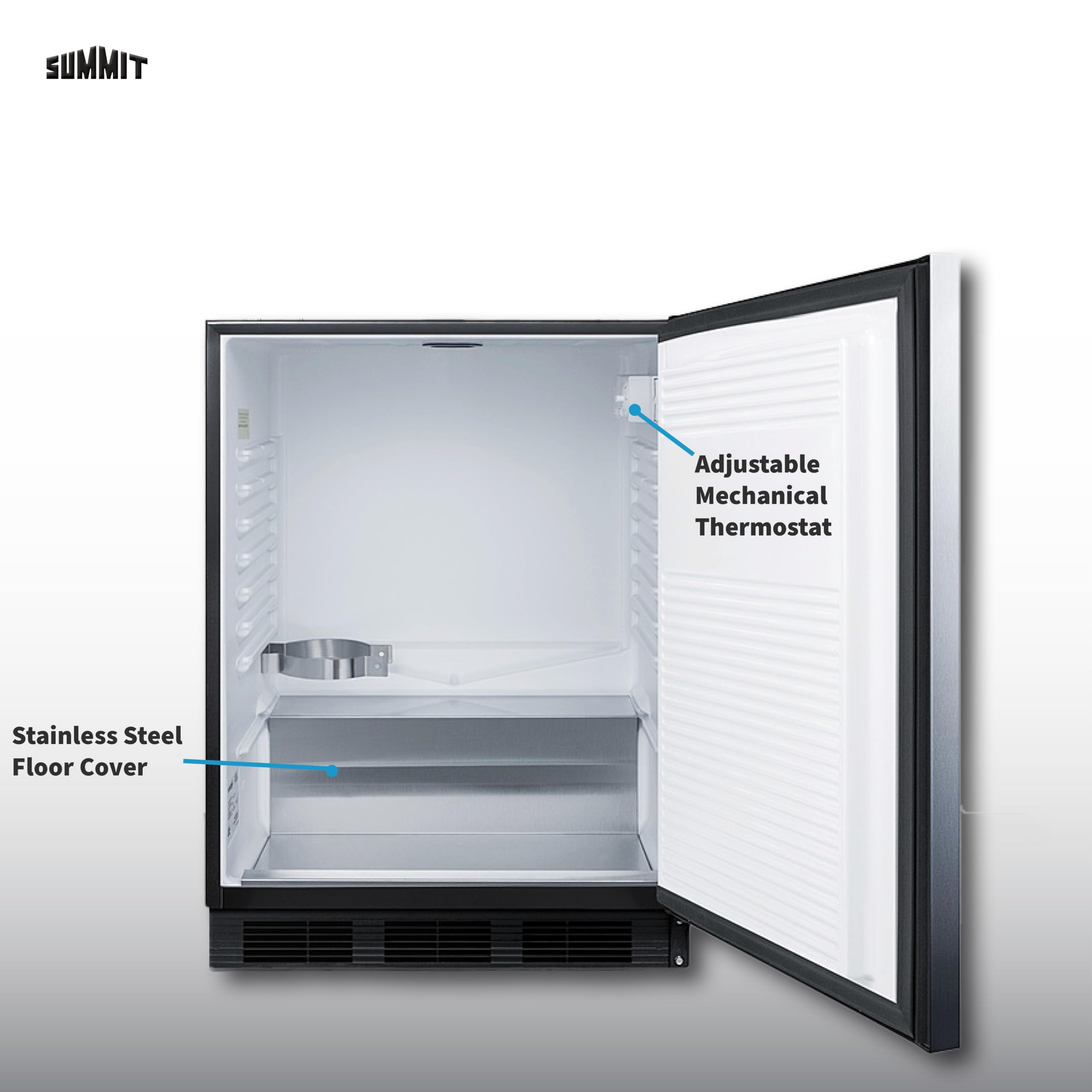 Summit 24" Undercounter Kegerator, ADA-Compliant, Stainless Steel - Sbc58blbiadank on Fridge.com - View 2