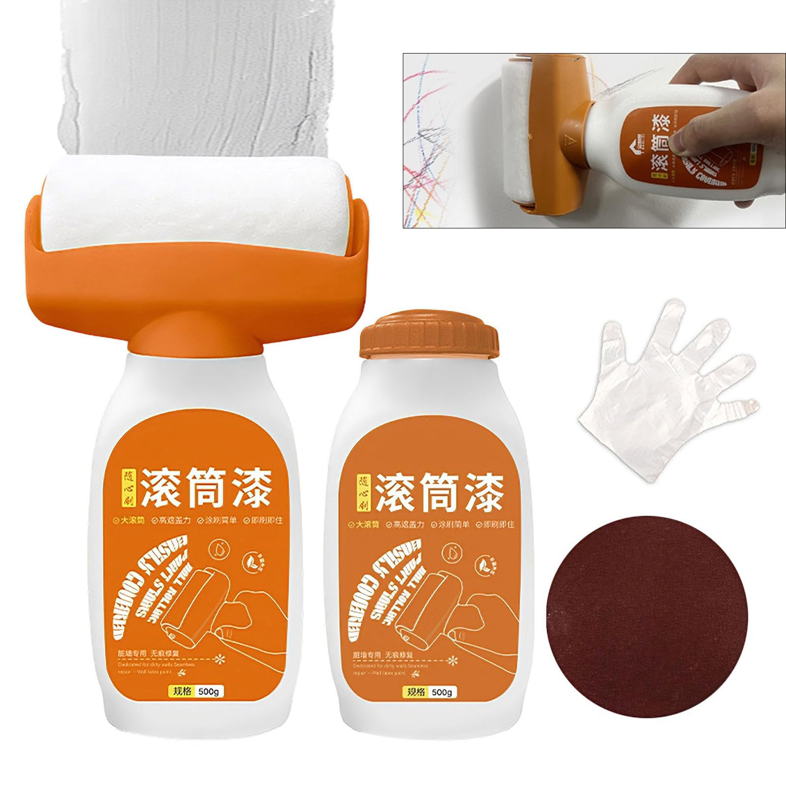 Riparazione pareti Interne con Vernice a Rullo Asciugatura Rapida con Ottima Copertura per la Riparazione disallineamenti Colore Copertura Crepe rotanti