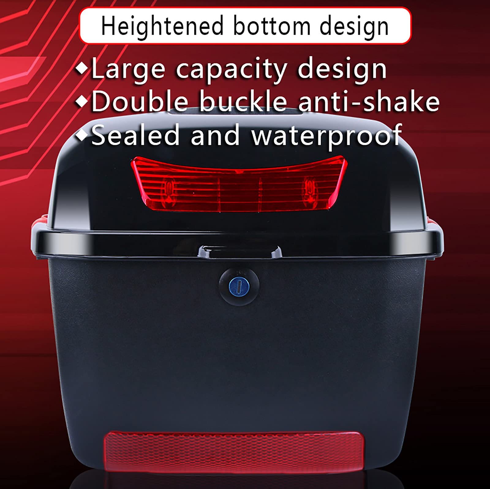 Bauletto Universale per Scooter da Moto, Bagagliaio, Custodia Posteriore per Bagagli, Sigillata E Impermeabile, Riflettente di Notte, Custodia per Casco E Accessori.