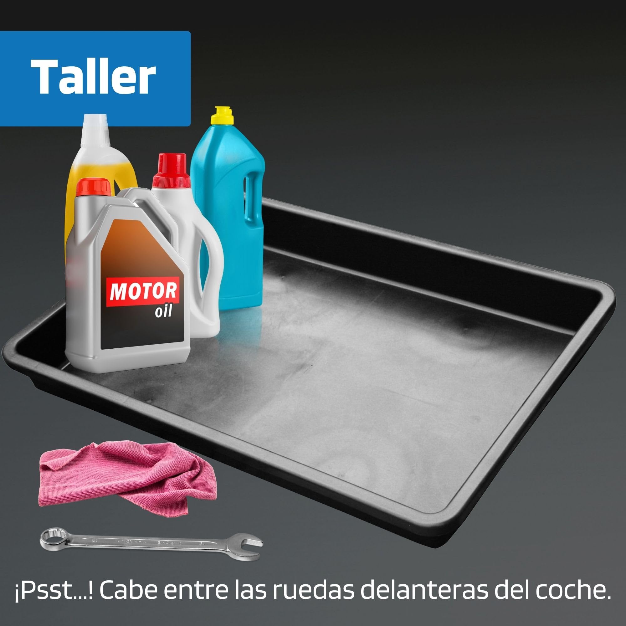 SW-Stahl 07377L Bandeja de goteo universal XXL I 88 x 60 x 10cm bandeja de plástico grande I 42 litros de capacidad