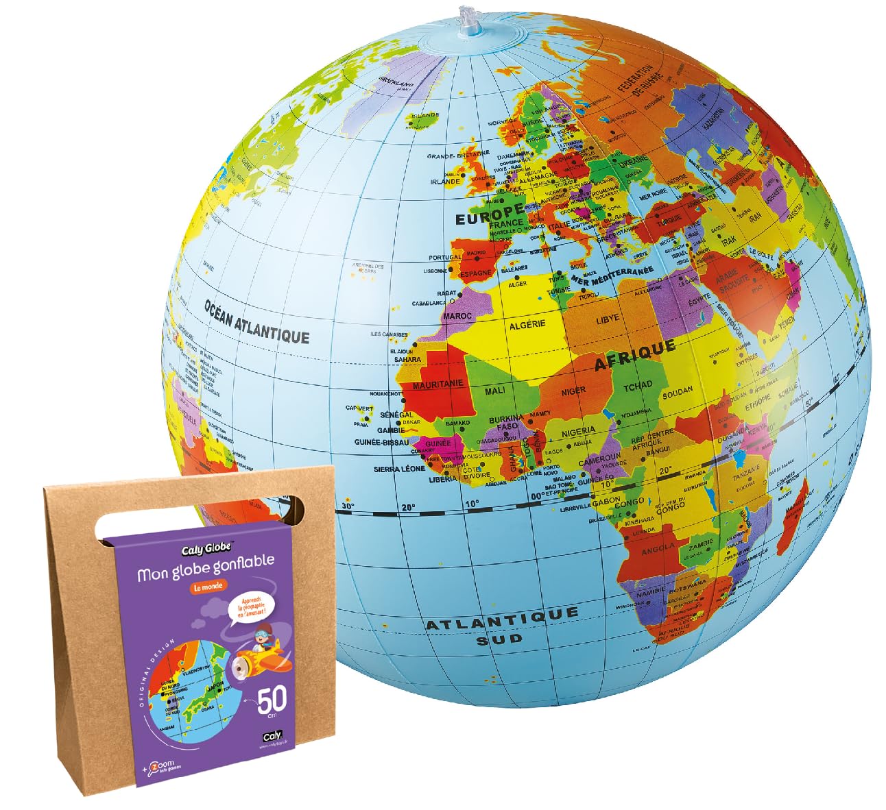 CalyGlobe - Mon globe gonflable "Le monde" - Français - ref 019KF
