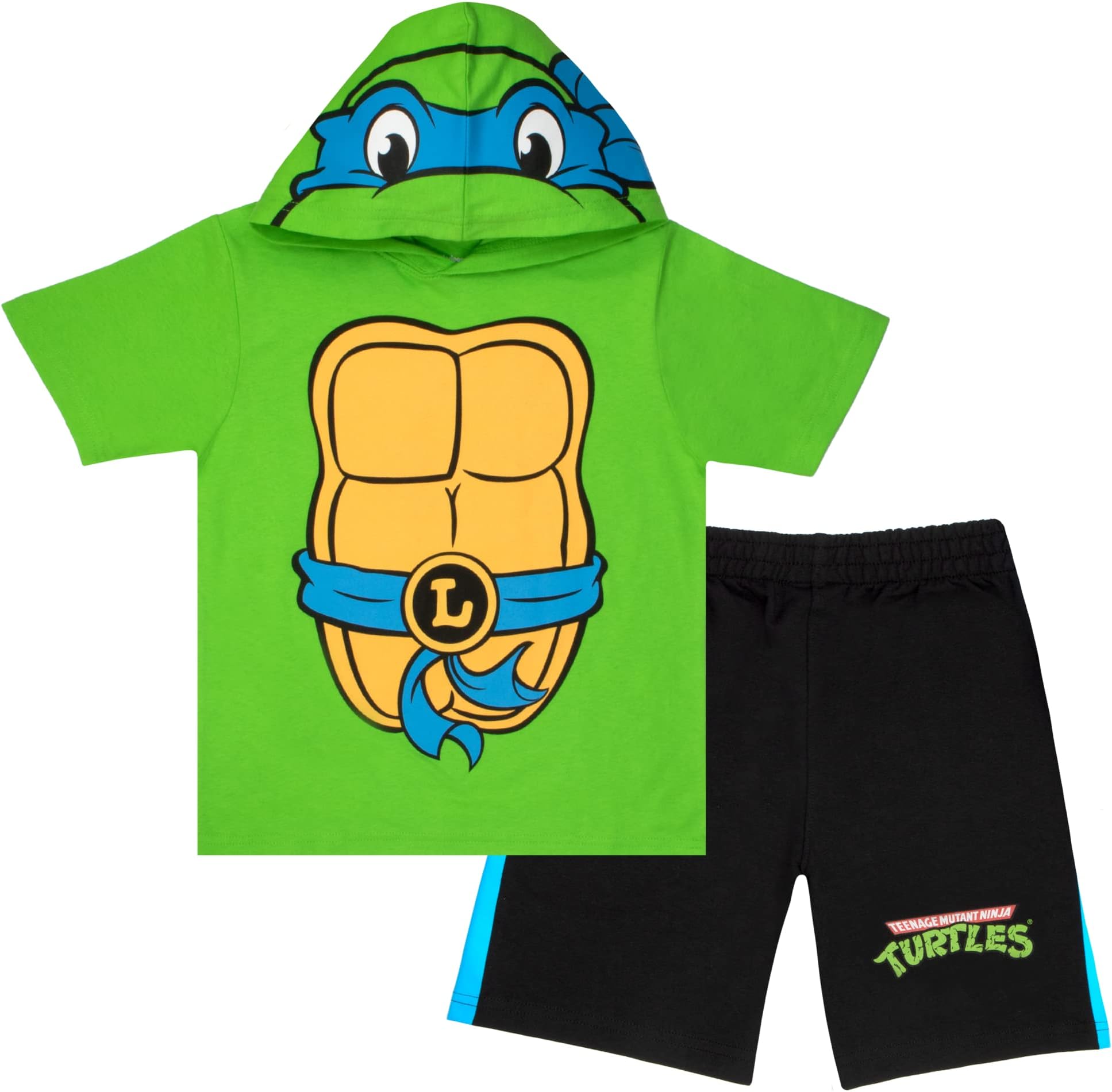NickelodeonTeenage Mutant Ninja Turtles Boys Costume 2-Piece Set, TMNT Hoodie Tee & Shorts 2-Pack Bundle Set