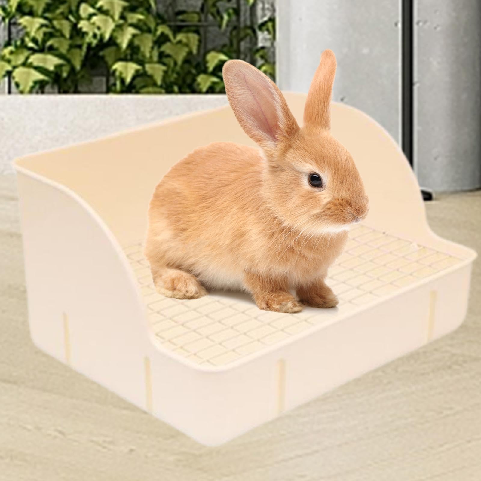 Kaninchentoilette, Ecktoilette, Urinschale, Stubenreinheitstraining, Ecktoilette für Frettchen, Ratten, Chinchillas Und Hamster, Beige