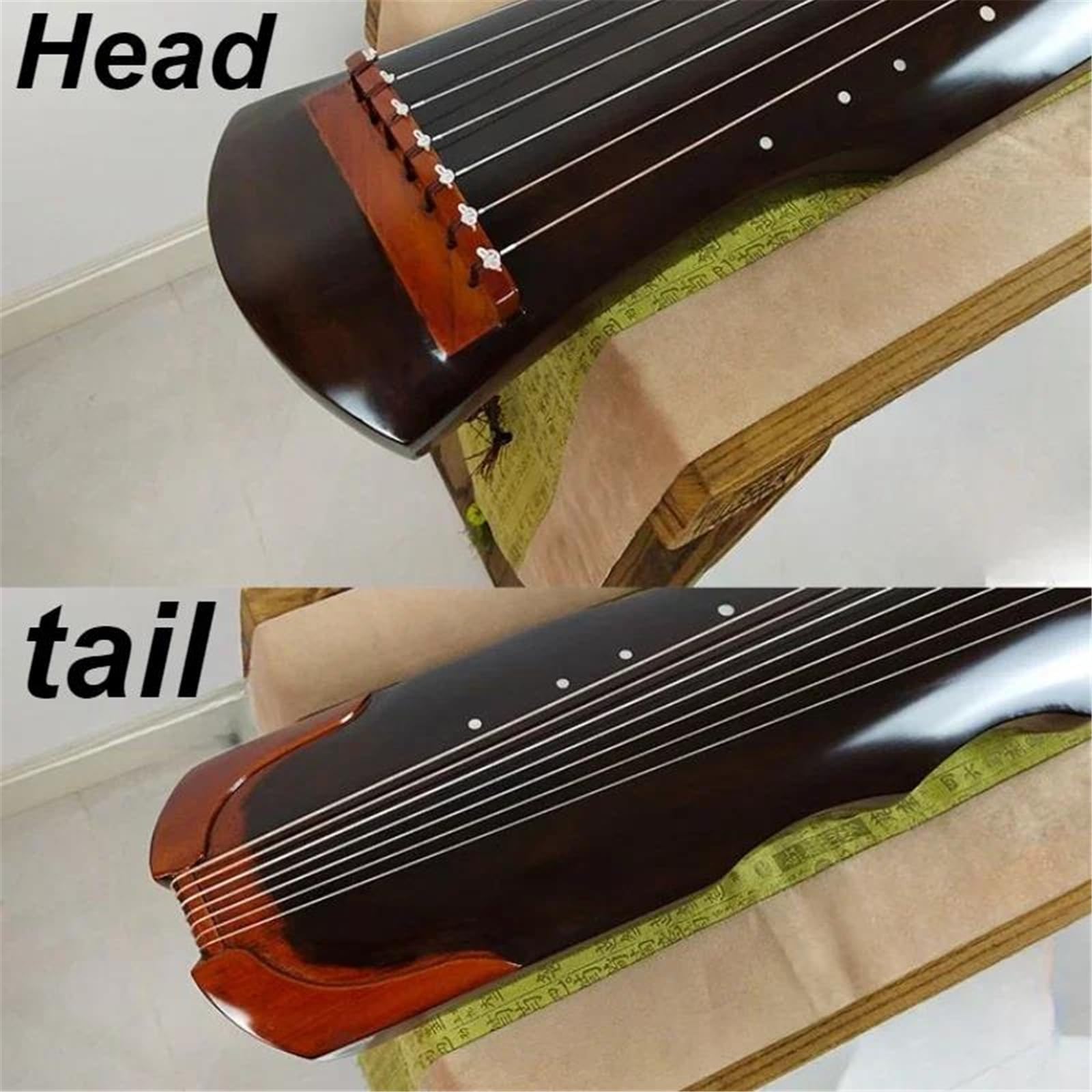 Guqin Fuxi Professionale Fatto A Mano A 7 Corde Per Esercitarsi Nell'insegnamento Degli Strumenti A Corda Marrone Nero Principianti Guqin(Brown)