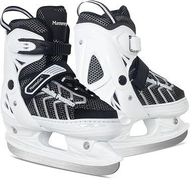 MammyGol Kids Ice Skates Adjustable Boys or Girls Adult Ice Hockey Skates Lace-Up Ice Skate Youth for Beginner with Breathable Liner