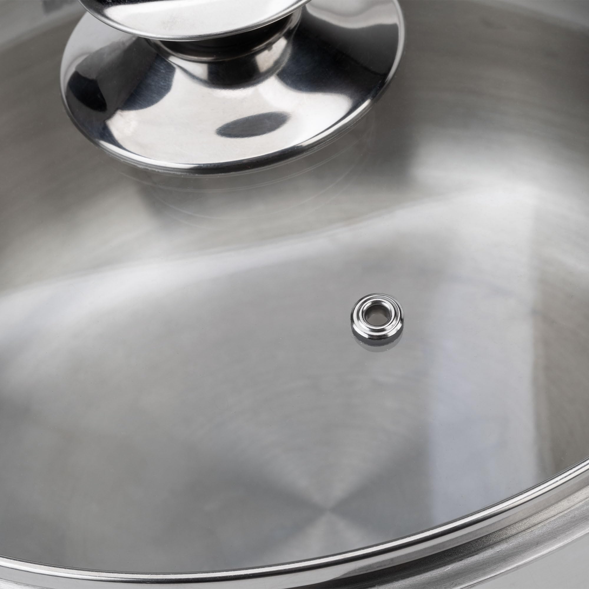 JATA HOGAR HOLL2547 - Ollas a Presión Express 4L + 7L Acero Inoxidable SUS304, Inducción, 2 Niveles de Presión, Triple Sistema de Seguridad, Tapa Cristal, Fondo Difusor