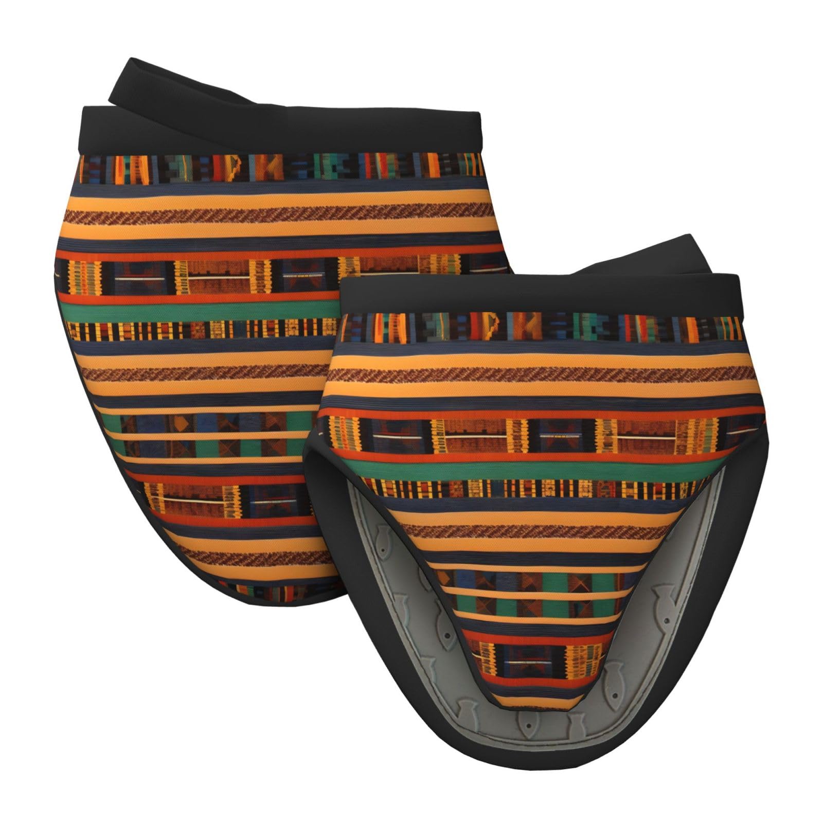 Gants de cuisine en silicone motif tissage africain isolants pour cuisson