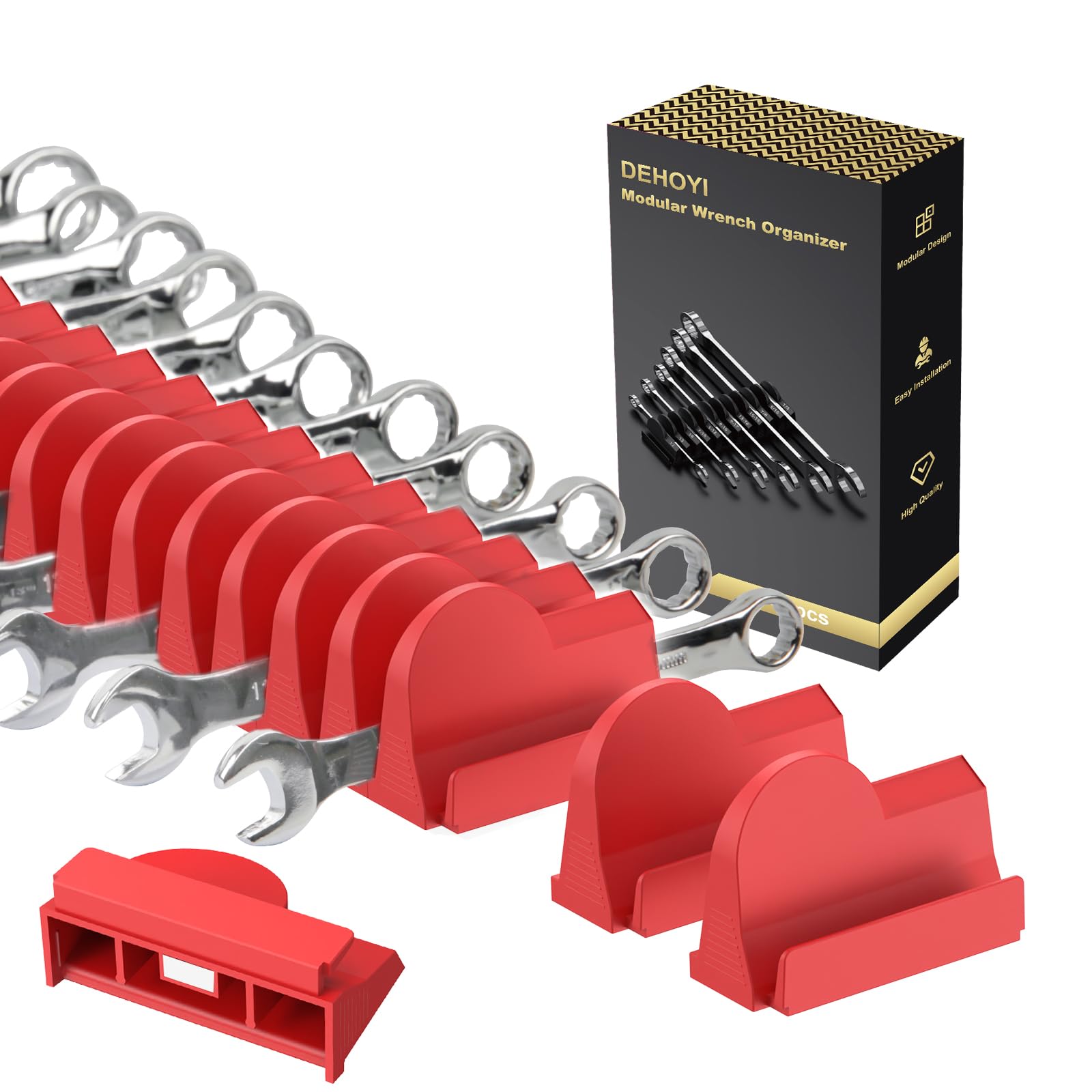 DEHOYI 48 PCS MAGNETIC Modular Wrench Organizer for Tool box, Metric &amp; SAE