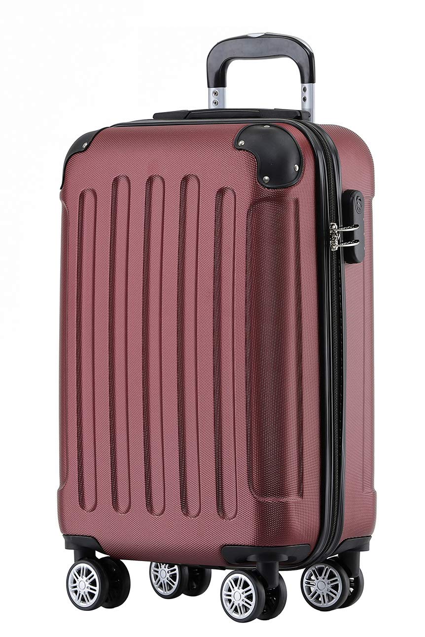 BEIBYE Hartschalen-Koffer Trolley Rollkoffer Reisekoffer Sicherheit Zahlenschloß Zwillingsrolle ABS Material Handgepäck 4 Rollen (M-L-XL-Set)