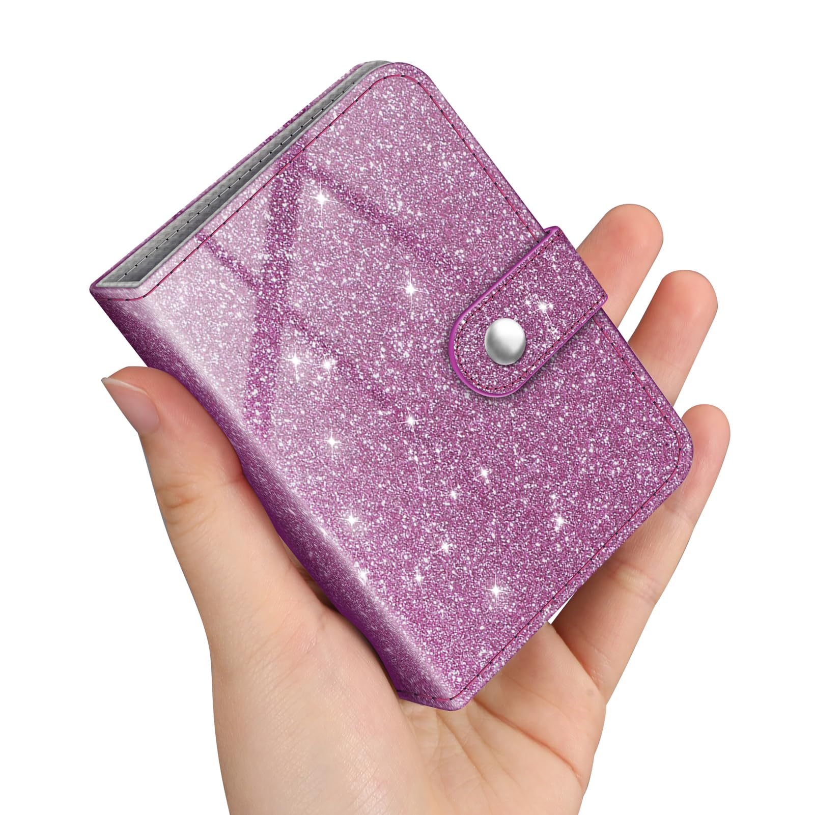 Fintie Glittering Purple Mini Photos Album Book For 2X3 Inch Films - 52 Pockets Small Albums For Fujifilm Instax Mini Instant Camera/Polaroid Hi-Print Pictures, Kpop Photocard Holder Binder,