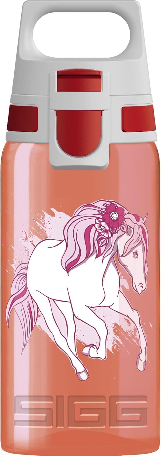 Sigg, Sports Water Bottle For Kids, Viva One Horse Club, Suitable For Carbonated Drinks, Leakproof, Dishwasher Safe, BPA Free