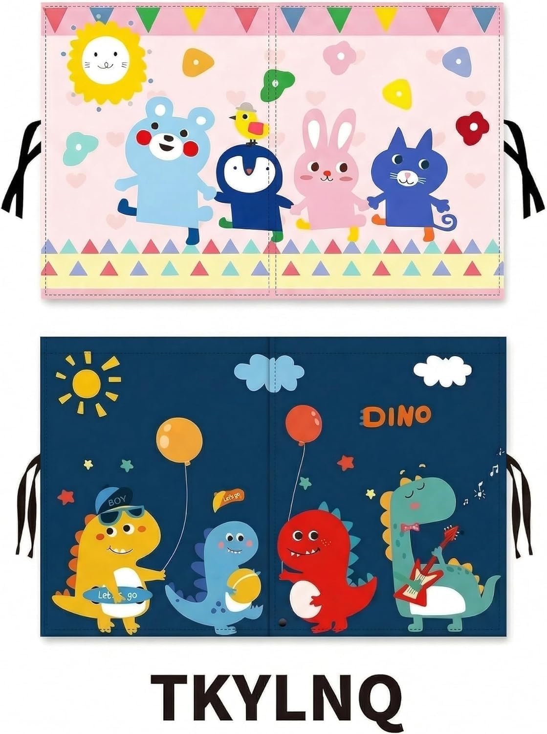 Car Sunshade Side Window, Cartoon Car Curtain, Pink | Protect Baby's Privacy, Storage Mesh Pocket, 7 Suction Cups, Heat/UV Protection