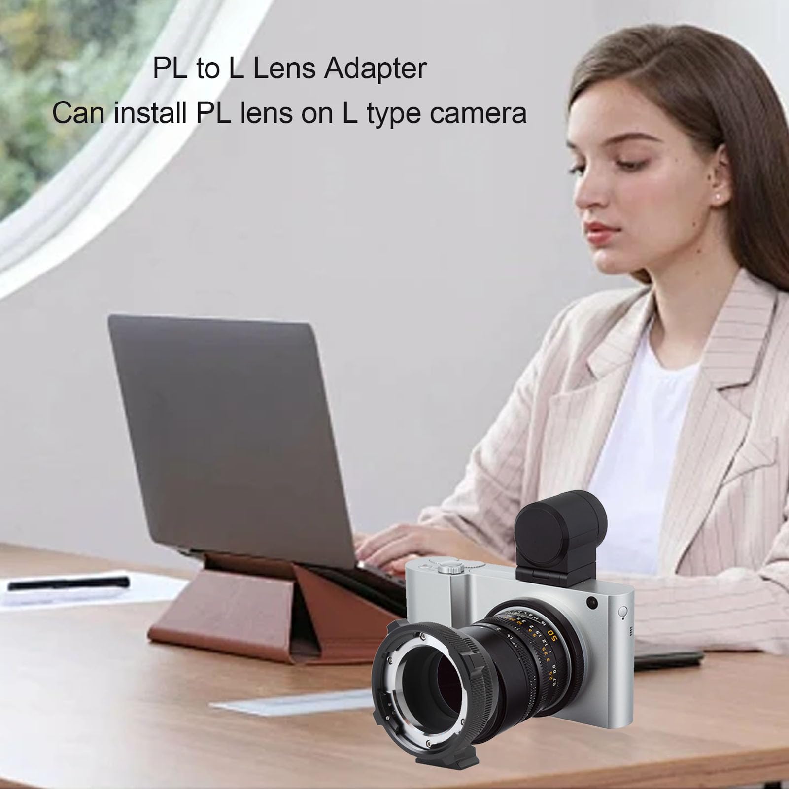 Adapter obiektywu ZenithAur PL do aparatu L z odporną na kurz gumową uszczelką, wycięciem na gwint wewnętrzny, solidną aluminiową obudową, adapterem mocowania obiektywu PL do T SL