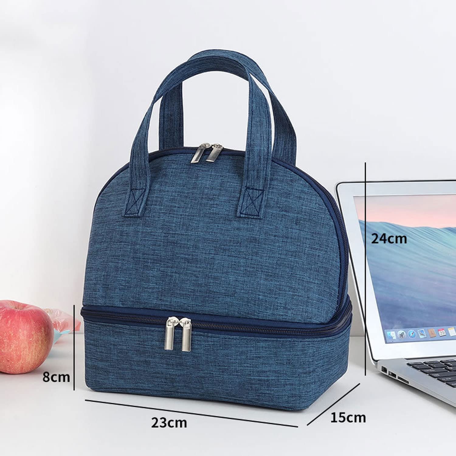 Bolsa para el Almuerzo, Bolsa térmica para el Almuerzo, loncheras Reutilizables, Bolsa térmica para el Almacenamiento, Organizador de bocadillos de Doble Capa para Mujer