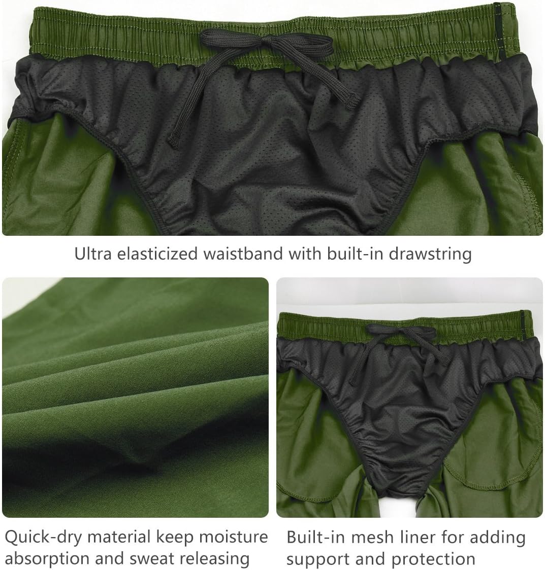 baleaf Men's 7" Running Shorts with Mesh Liner Zipper Pocket for Athletic Workout Gym - Image 5