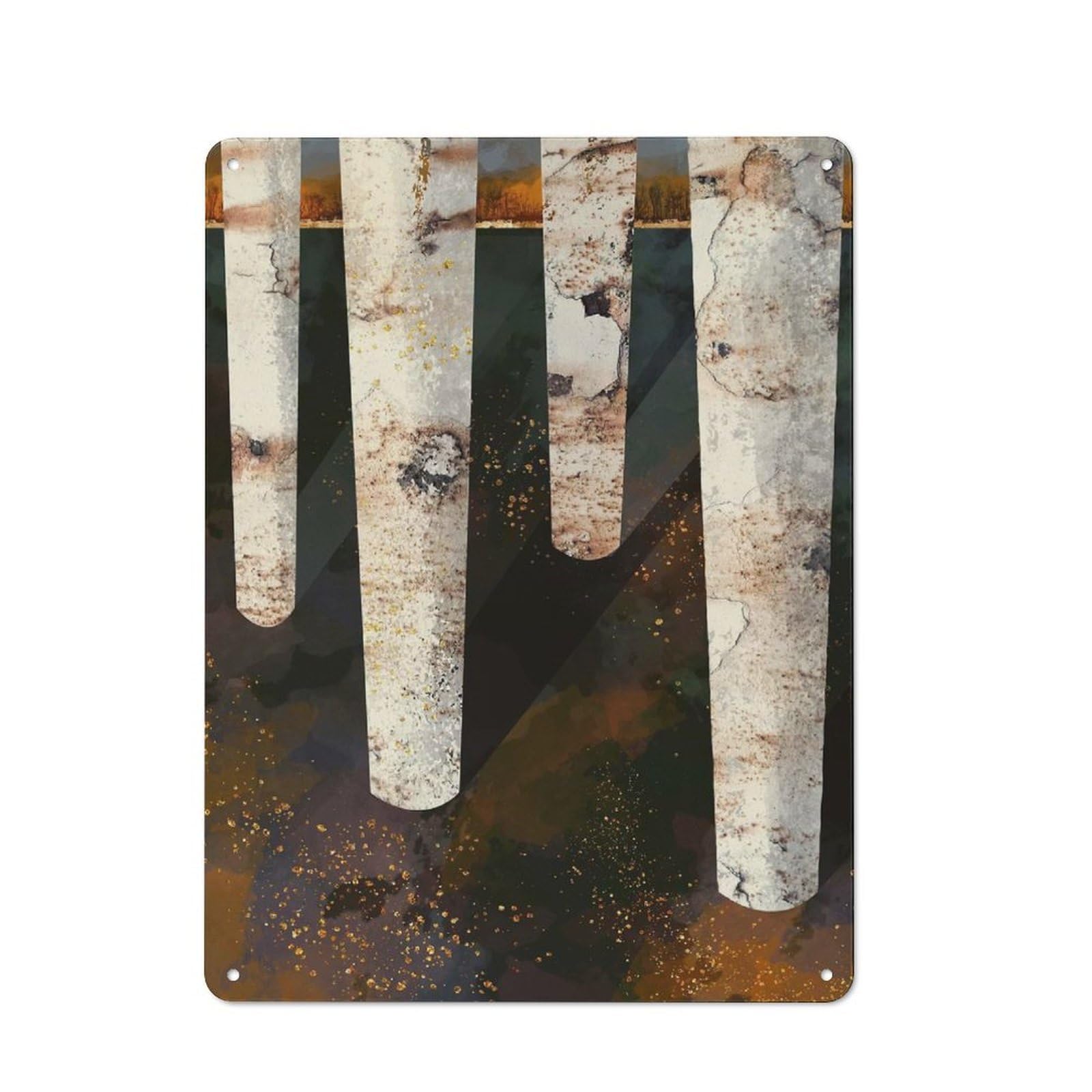 Junmoney Style-3 Forest Glow Retro Tin Sign 40X30cm For Café Or Restaurant, Housewarming Wall Decor For People Furnishing Café And Restaurant