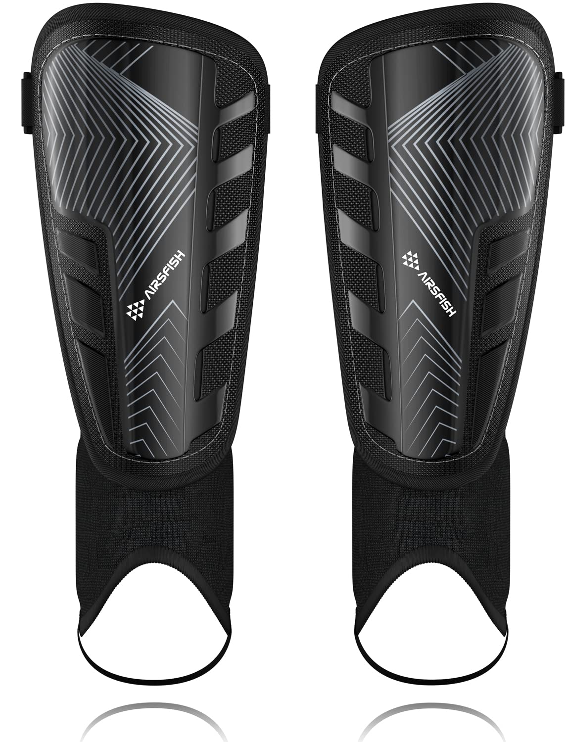 Upgraded Soccer Shin Guards for Kids Youth Adults, CE Certified AirsFish Shin Guard Sleeves Protection Gear for Boys Girls Soccer Games EVA Cushion