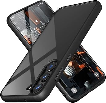 MATEPROX Compatible with Samsung Galaxy S23+ Case, Clear Thin Slim Crystal Transparent Shockproof Bumper Cover for Samsung S 23 Plus 5G 2023-Black
