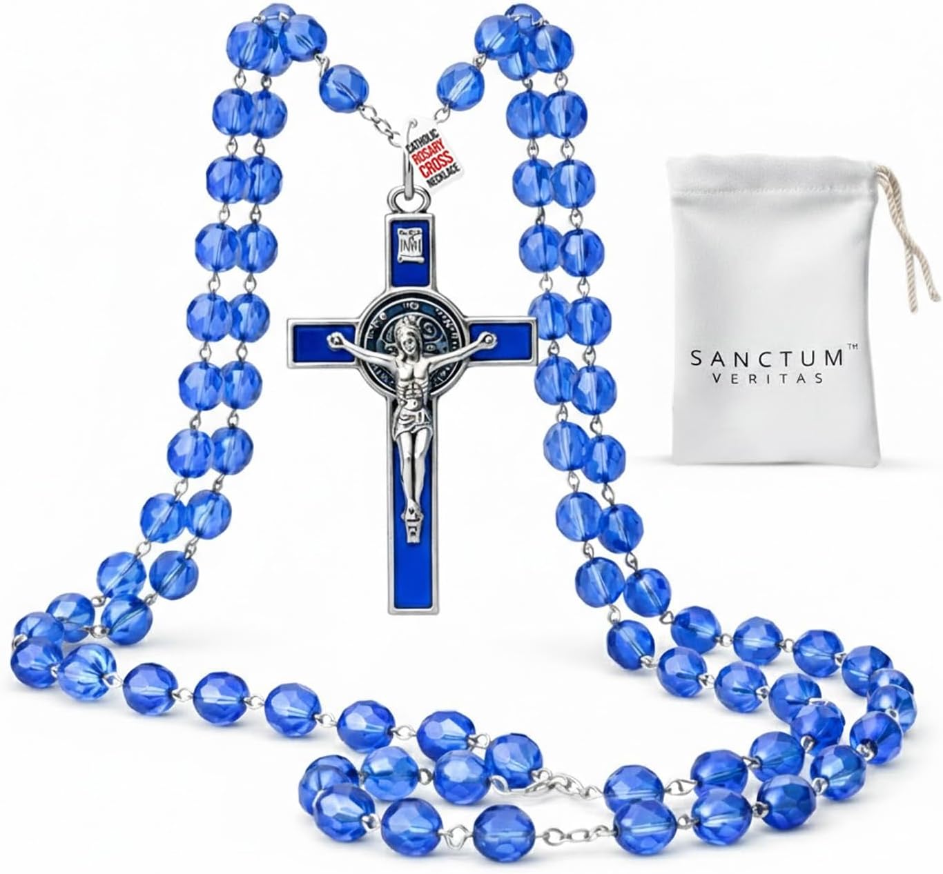 Genuine Made in Italy Rosary apostolic Blessing Pope Leo XIV Saint Benedict Medal Cross perfect for car mirror Rosarios catolicos para hombre Patron of Students Christian Values