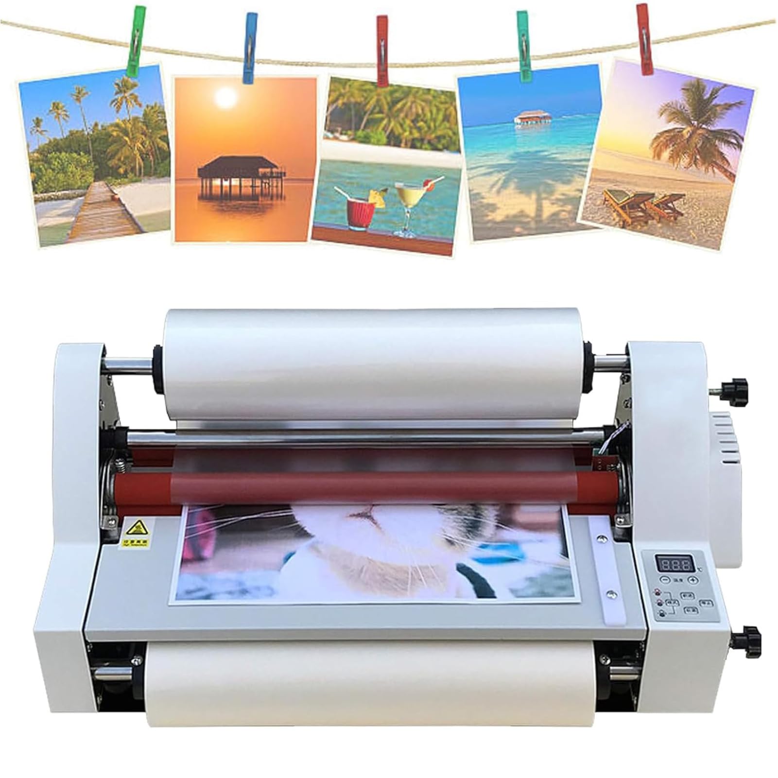 Plastificadora en Caliente y en frío para Documentos y Fotos, Funcionamiento a Doble Cara, Uso Industrial y doméstico.