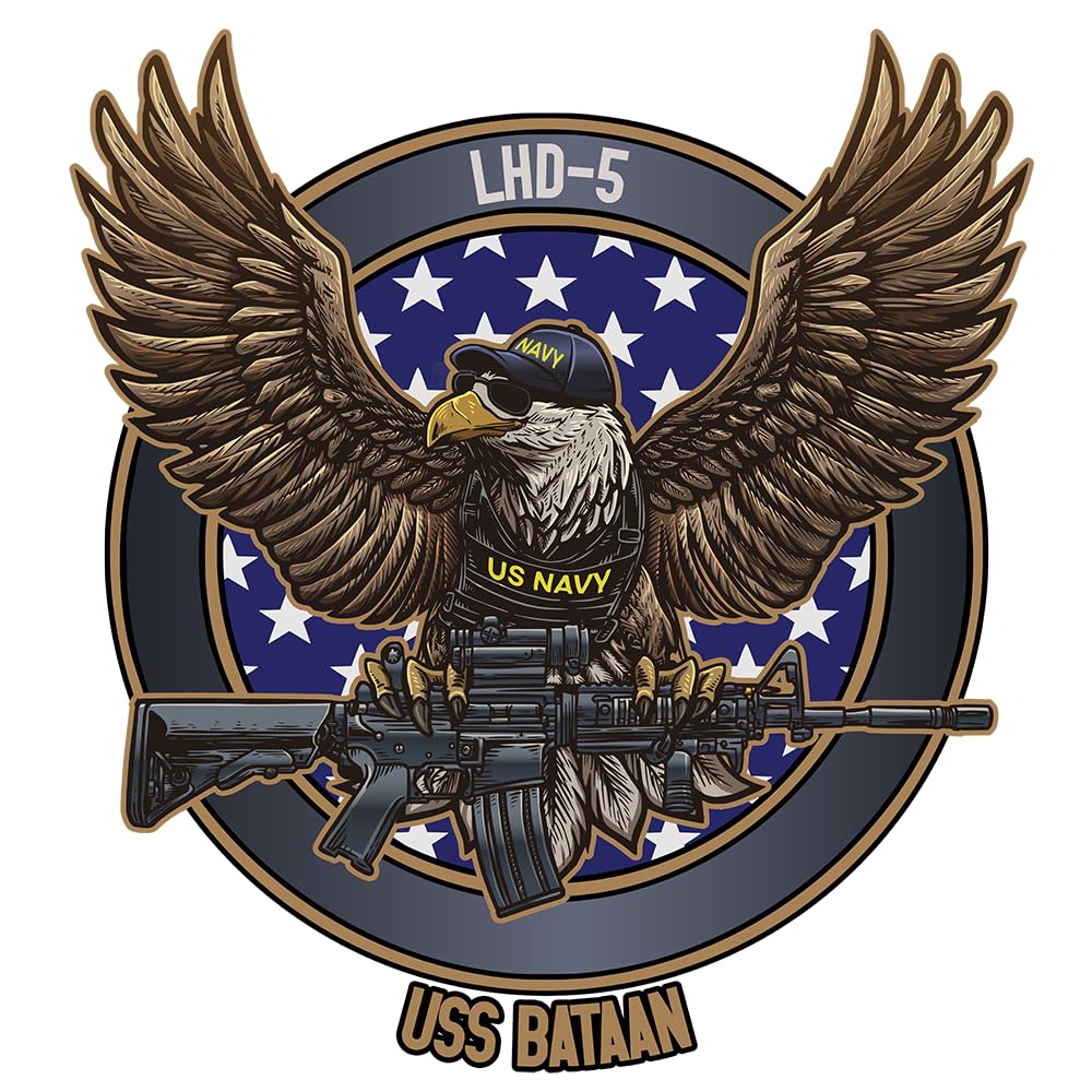 USS Bataan LHD-5 US Navy Decal | USN Security Sticker | USN Veteran Decal | Priorservice Decal