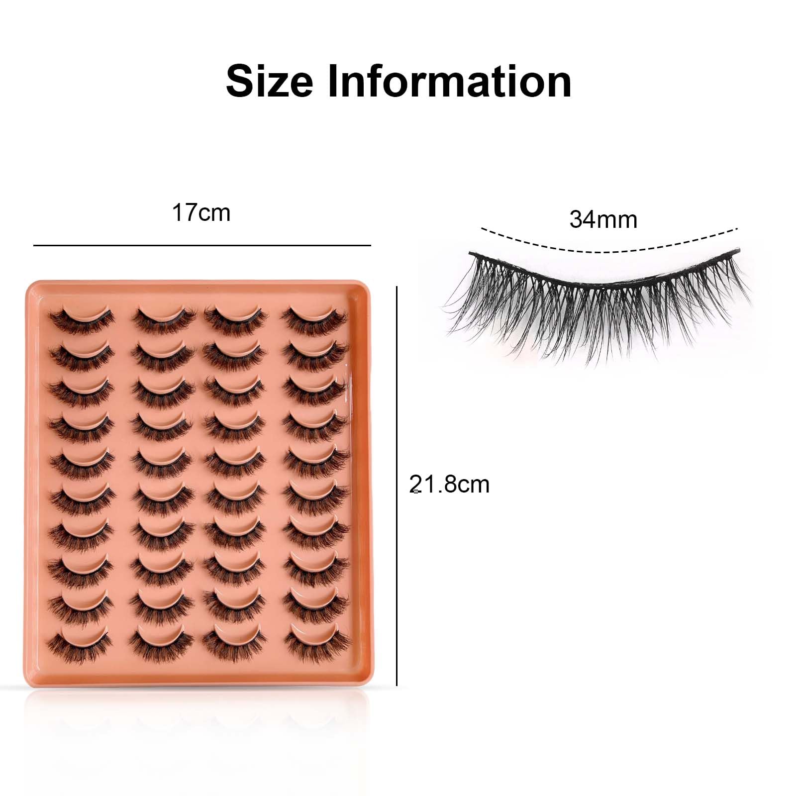 Fake Eye Lashes, ShiningUU 20 works Fluffy Wispy D Curl Natural Look Thick Volume Faux Mink Fake Eyelashes - Image 2
