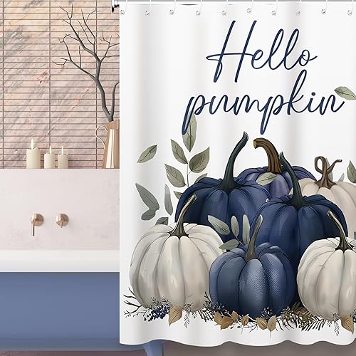 Miniatura 9 de Preboun Juego de cortina de ducha de Navidad de Papá Noel, 72 x 72 pulgadas, cortina de baño de Navidad con 12 ganchos antideslizante, cubierta para