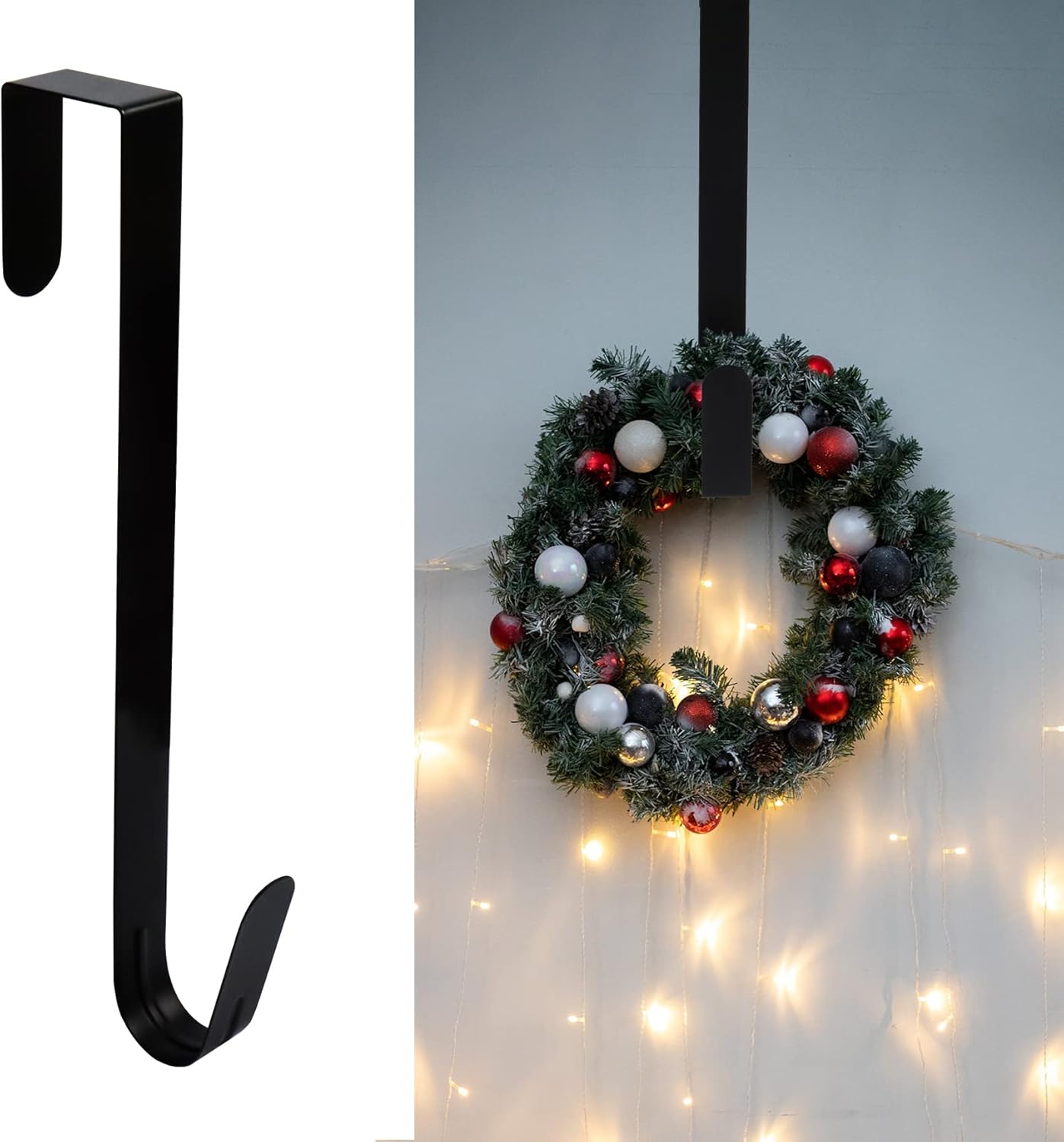 Wreath Hanger for Front Door, Metal Wreath Door Hanger, Over The Door