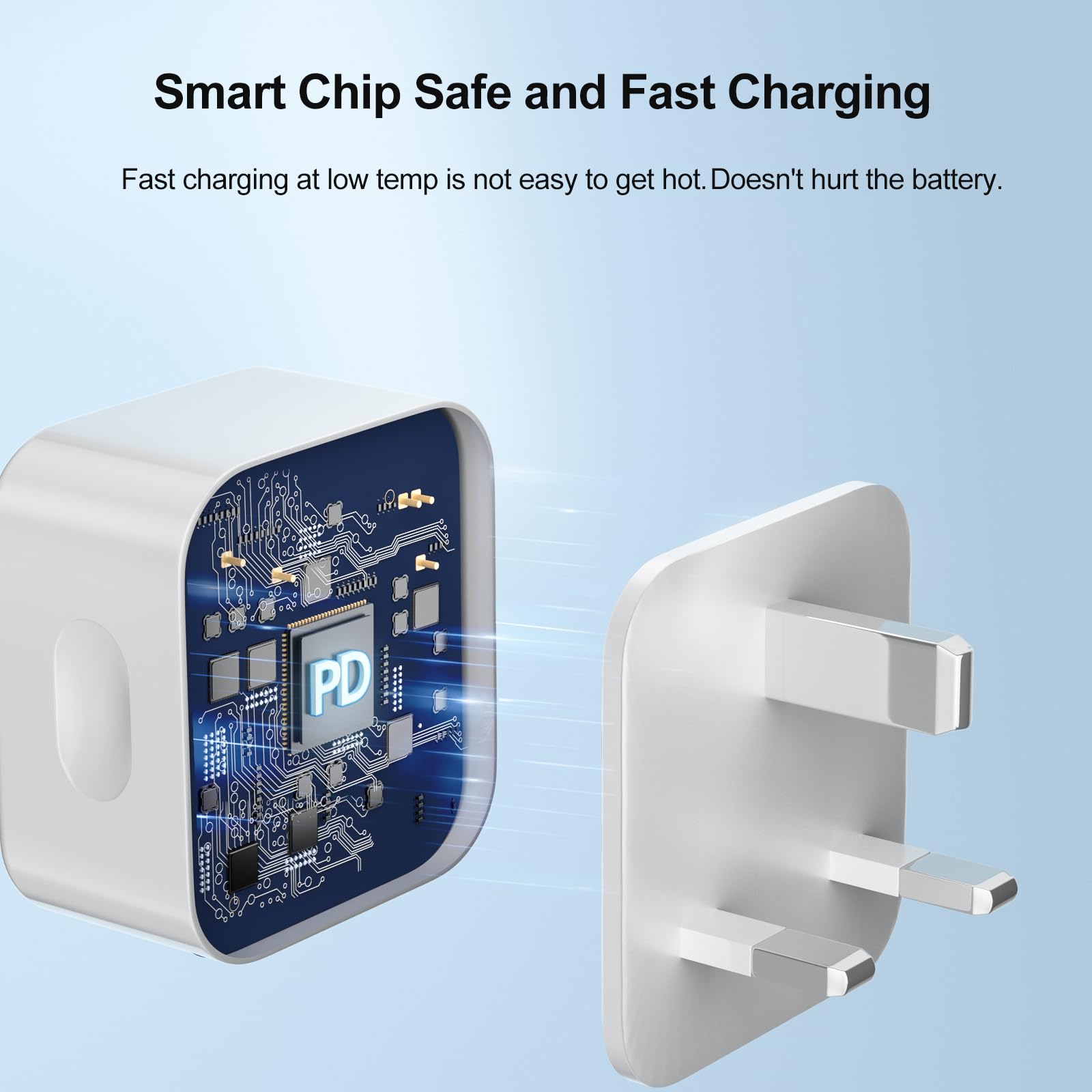 20W PD i Phone 16/15 Fast Charger, USB-C Charger Plug with 2M USB C to USB C Cable for iPhone 16/15/16/15 Plus/16/15 Pro/16/15 Pro Max/i Pad Pro/Air/Mini - Image 2