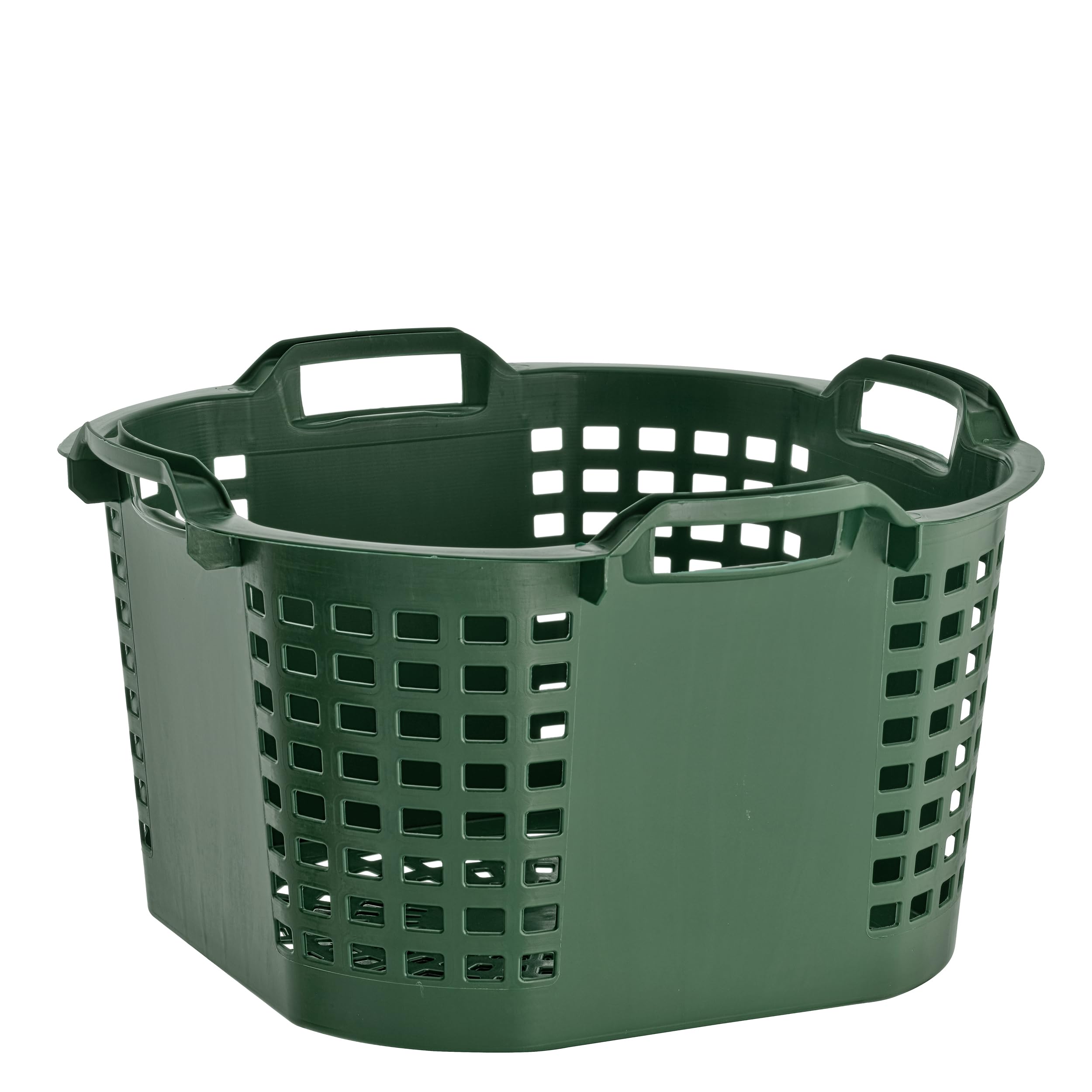 BURI 3 cestas apilables para cosecha de jardín, 50 l, fabricadas en Alemania, aptas para alimentos, 54 x 31 cm, apilables, cesta de plástico, cesta multiusos apilable, verde, extremadamente resistente