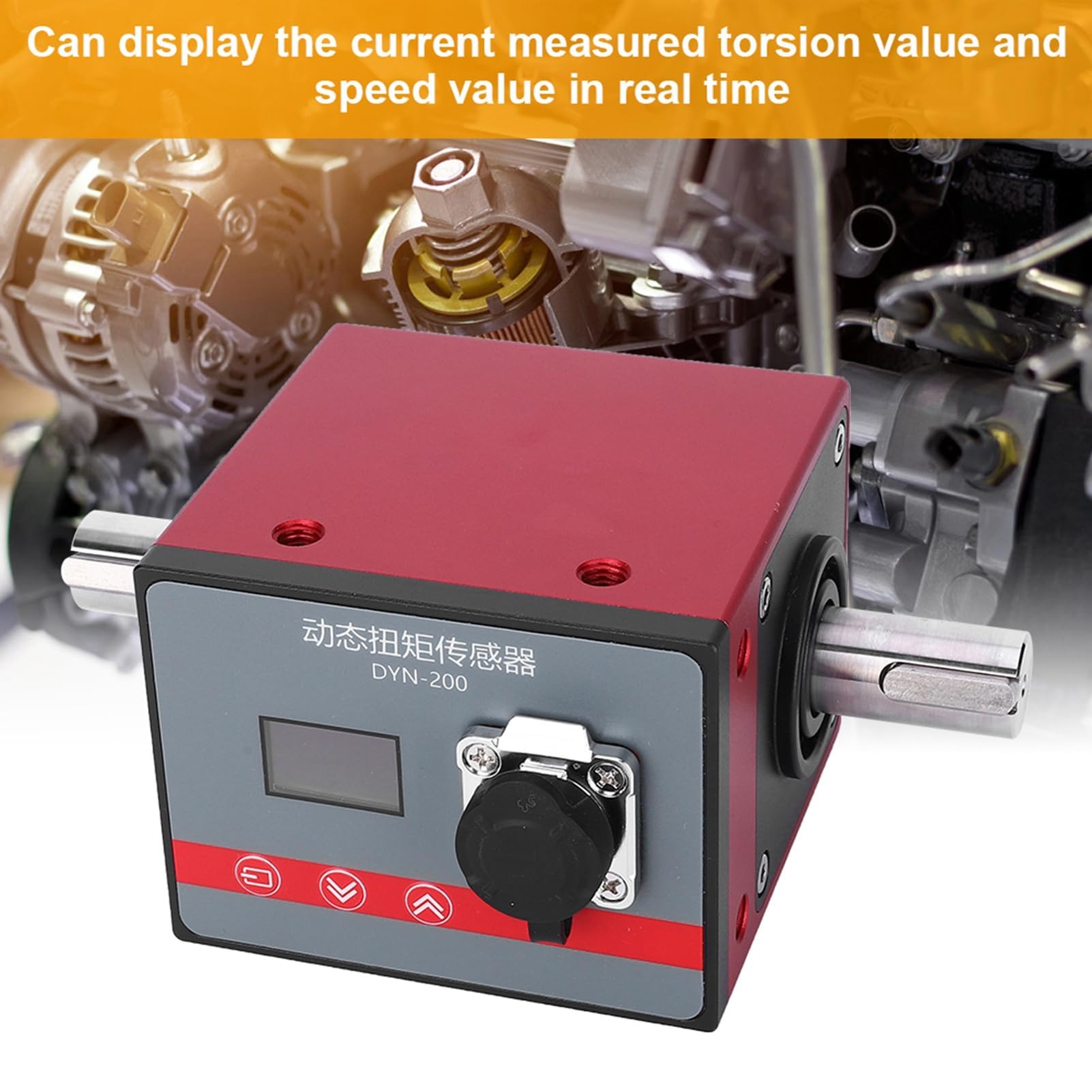 Dynamischer Torsionssensor, DYN‑200 100N.M LCD-Display Rotierender Torsionssensor Motordrehzahl-Leistungstester Messdetektor