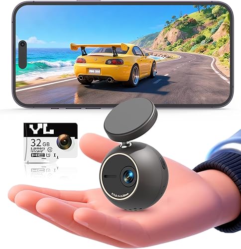 KAWA Dash Cam 2K with Voice Control,Mini Spherical Front Dashcam, 360° Rotatable Mount,32G SD Card,Built-in WiFi and App,G-Sensor,NightEagle Engine, 24H Parking Monitor, Video Recorder for Cars